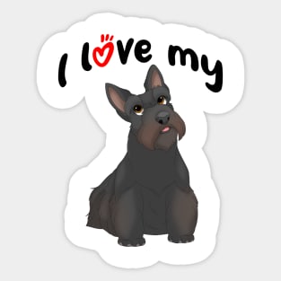 I Love My Black Scottish Terrier Dog Sticker